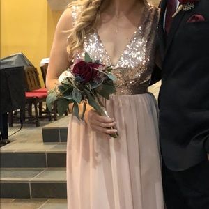 Lulus rose gold sequin top dress